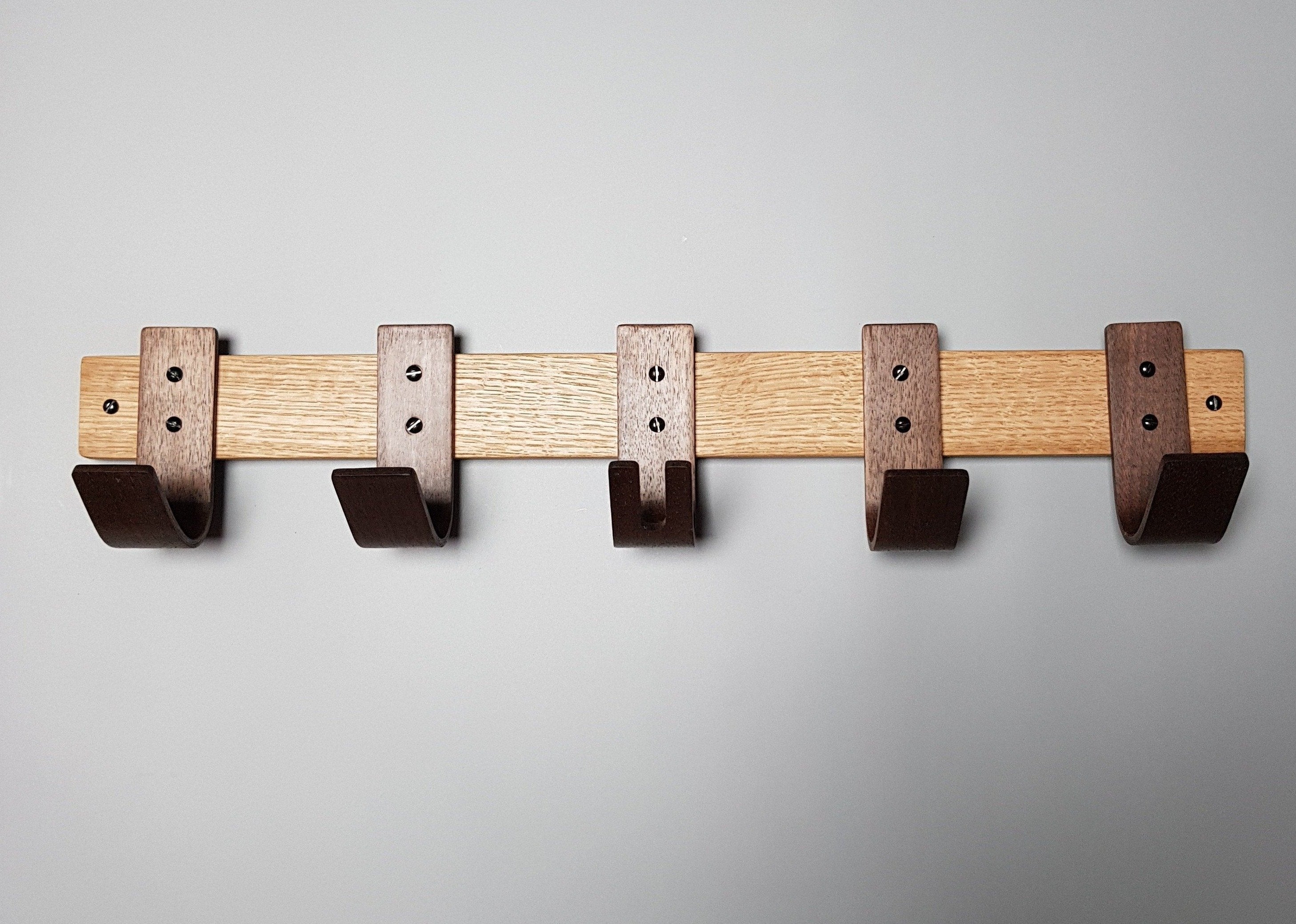 Designer Wooden Coat Rack - With Key Storage –