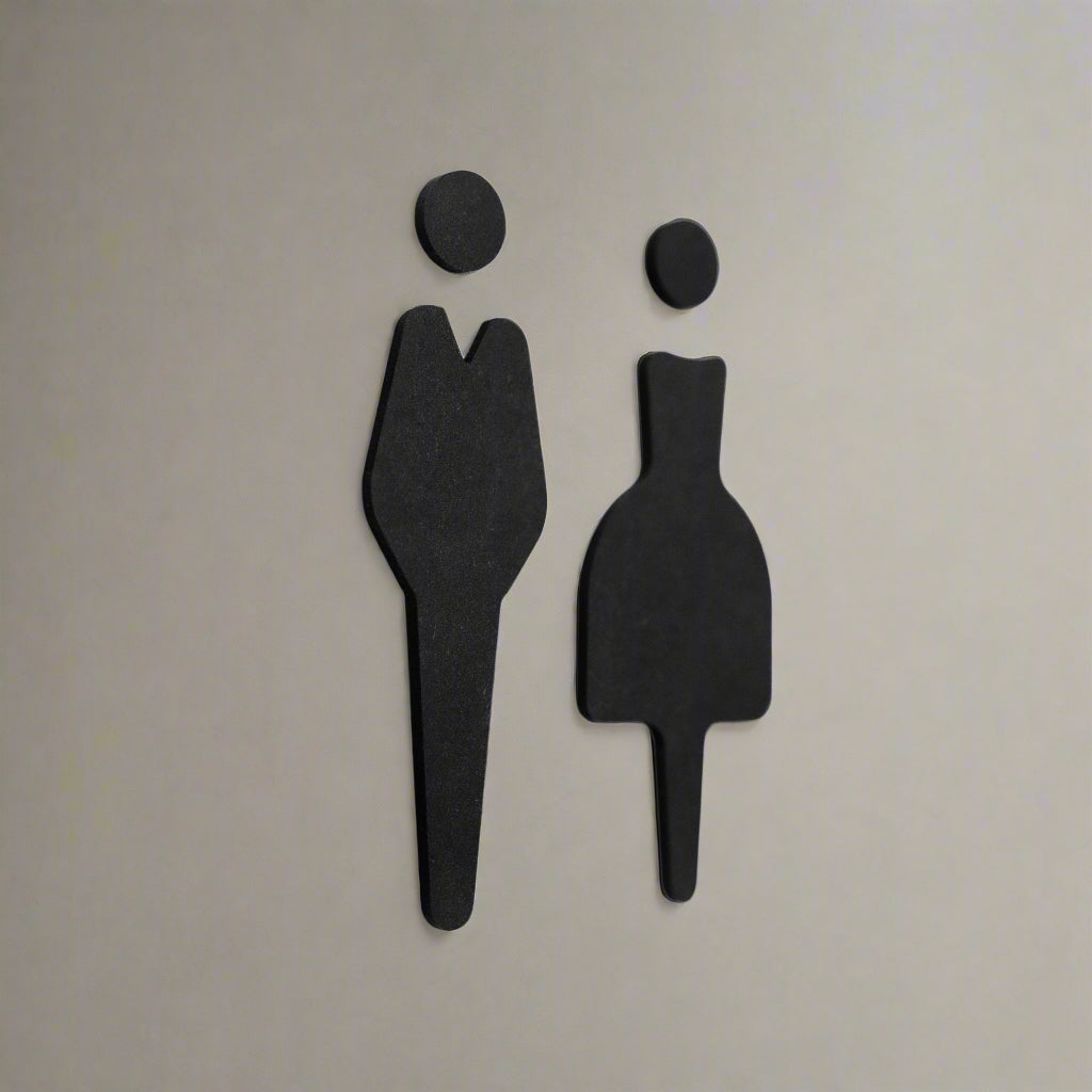 self-adhesive toilet sign