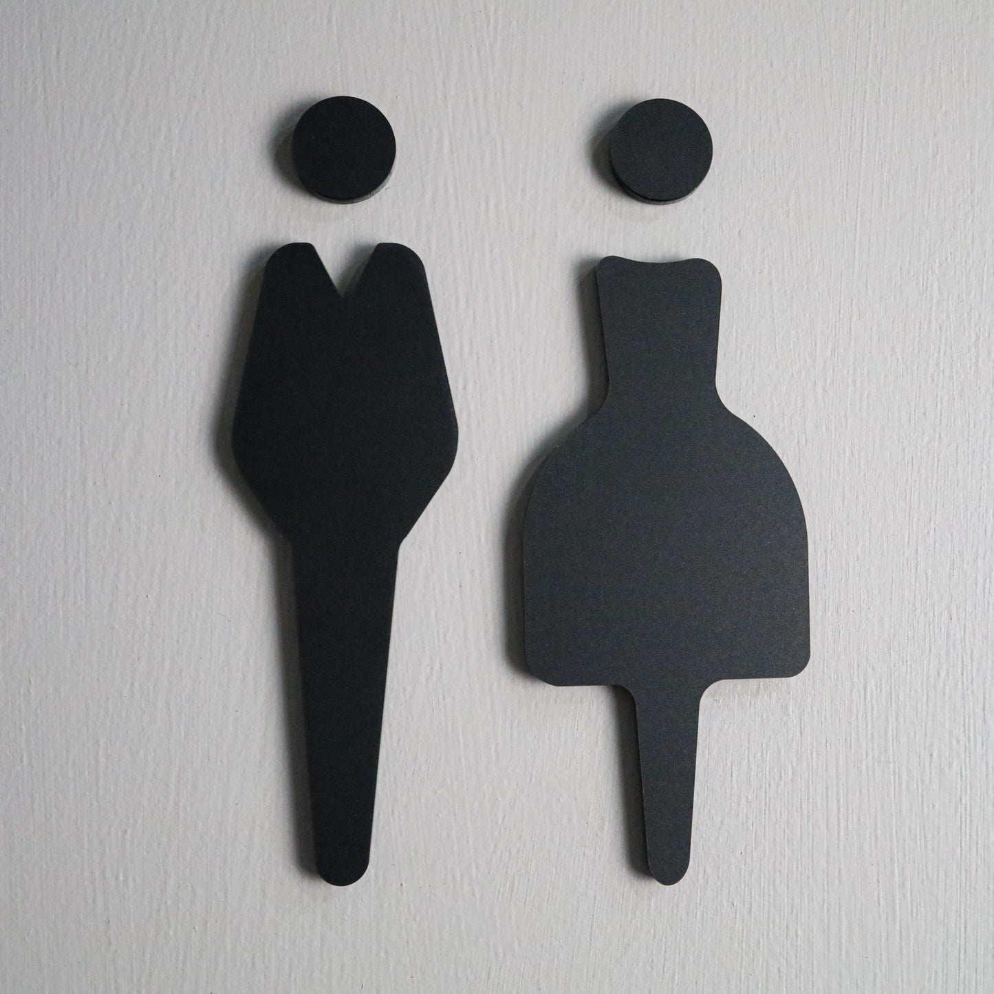 Elegant ladies and gentlemen restroom sign, premium black bathroom sign