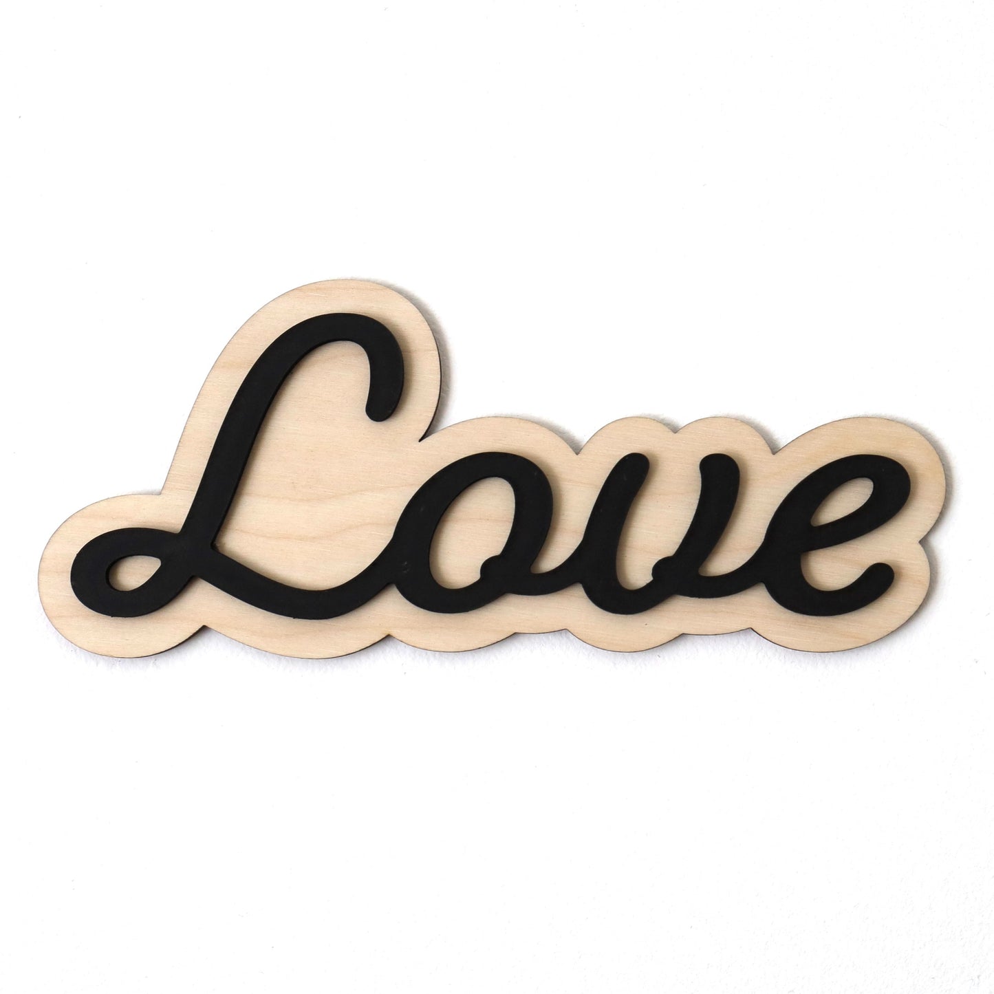 Birchwood 'Love' wall sign with black accent overlay