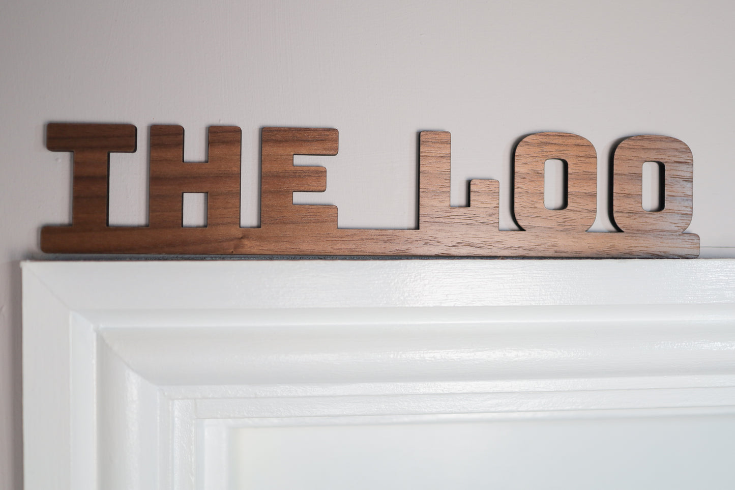 The Loo Walnut Door - Wall Sign