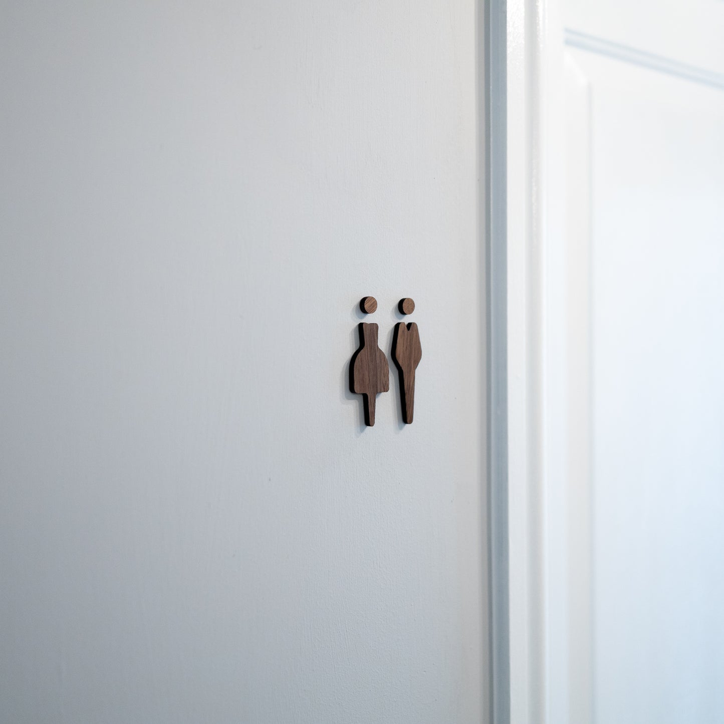 Walnut toilet sign