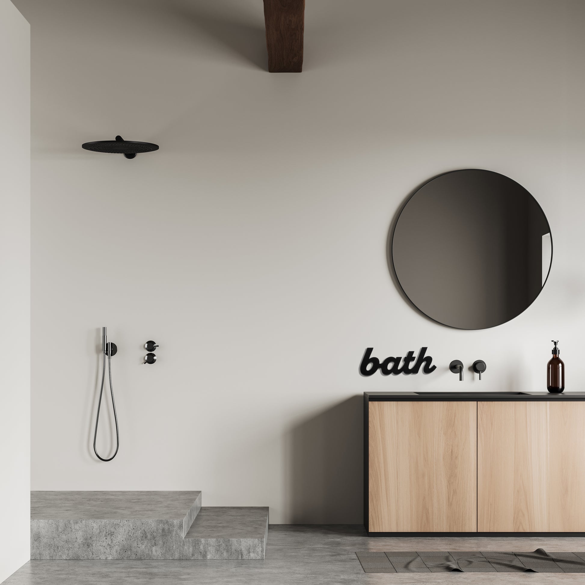 black wall decor for bathroom